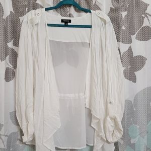 White sheer cardigan